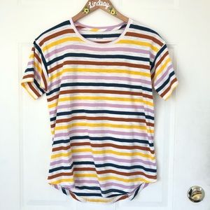 Madewell multi colored striped crew neck tee